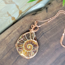 Load image into Gallery viewer, Ammonite Wire Wrapped Pendant